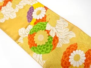 アンティーク　菊模様織り出し袋帯（材料）